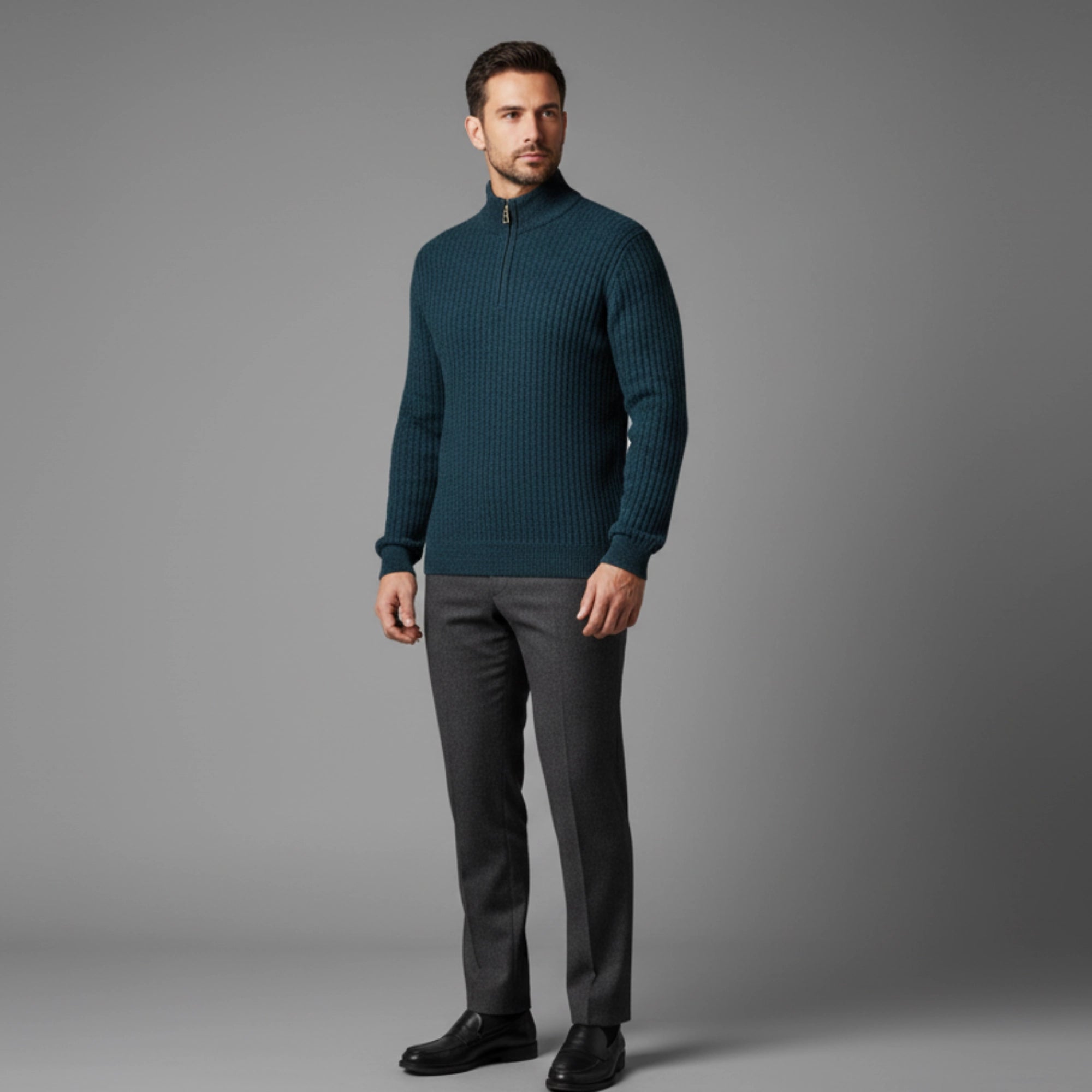 سويت شيرت قطيفة نص سوستة